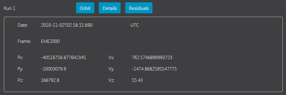 Orbit Determination Run Definition